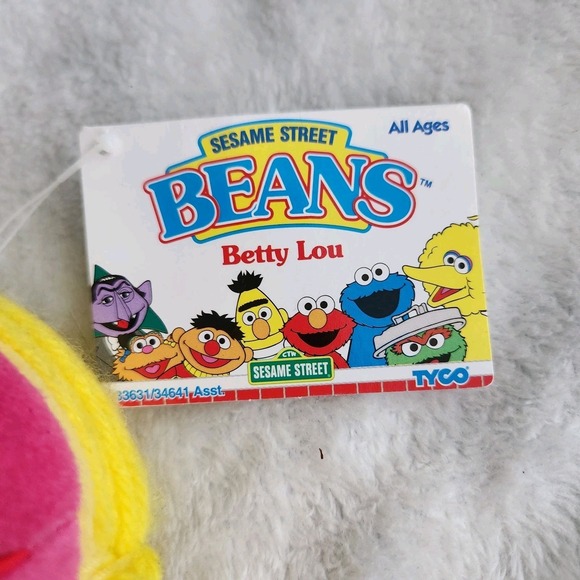 1997 SESAME STREET BEANS BETTY LOU PLUSH TOY BEAN BAG w/ TAGS NEW TYCO 8" - Picture 4 of 8